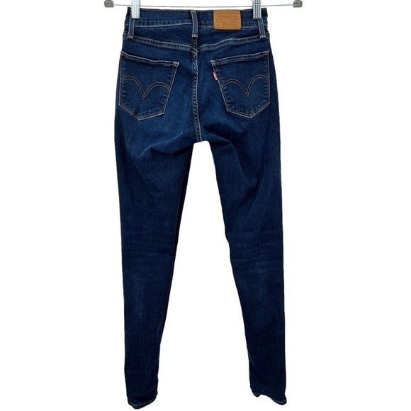 Levi's Womens Dark Wash Curvy Skinny Premium Denim Jeans Sz 25 - Picture 3 of 11